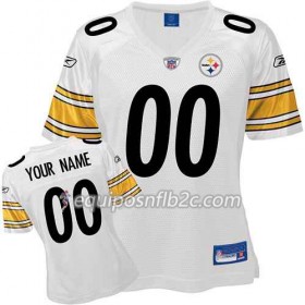Camiseta Mujer NFL Pittsburgh Steelers Personalizar Blanco 